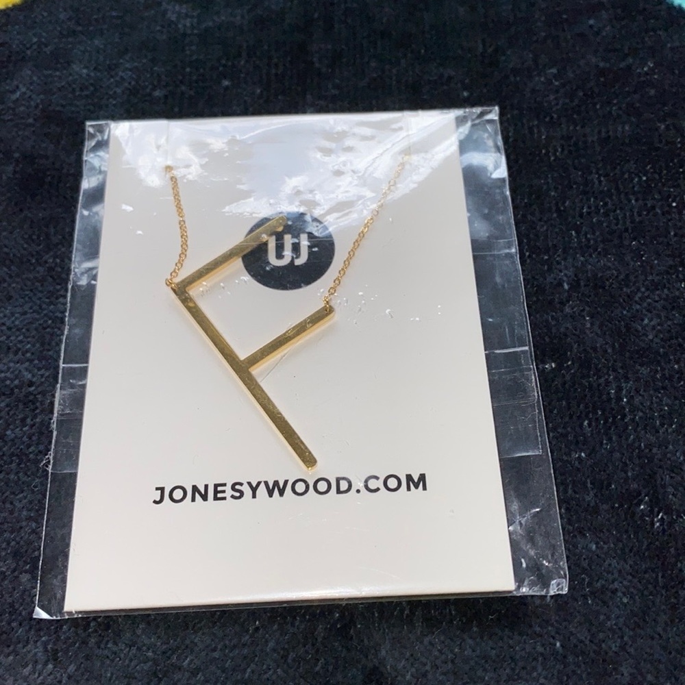 JONSEY WOOD Gold Initial “F” Necklace